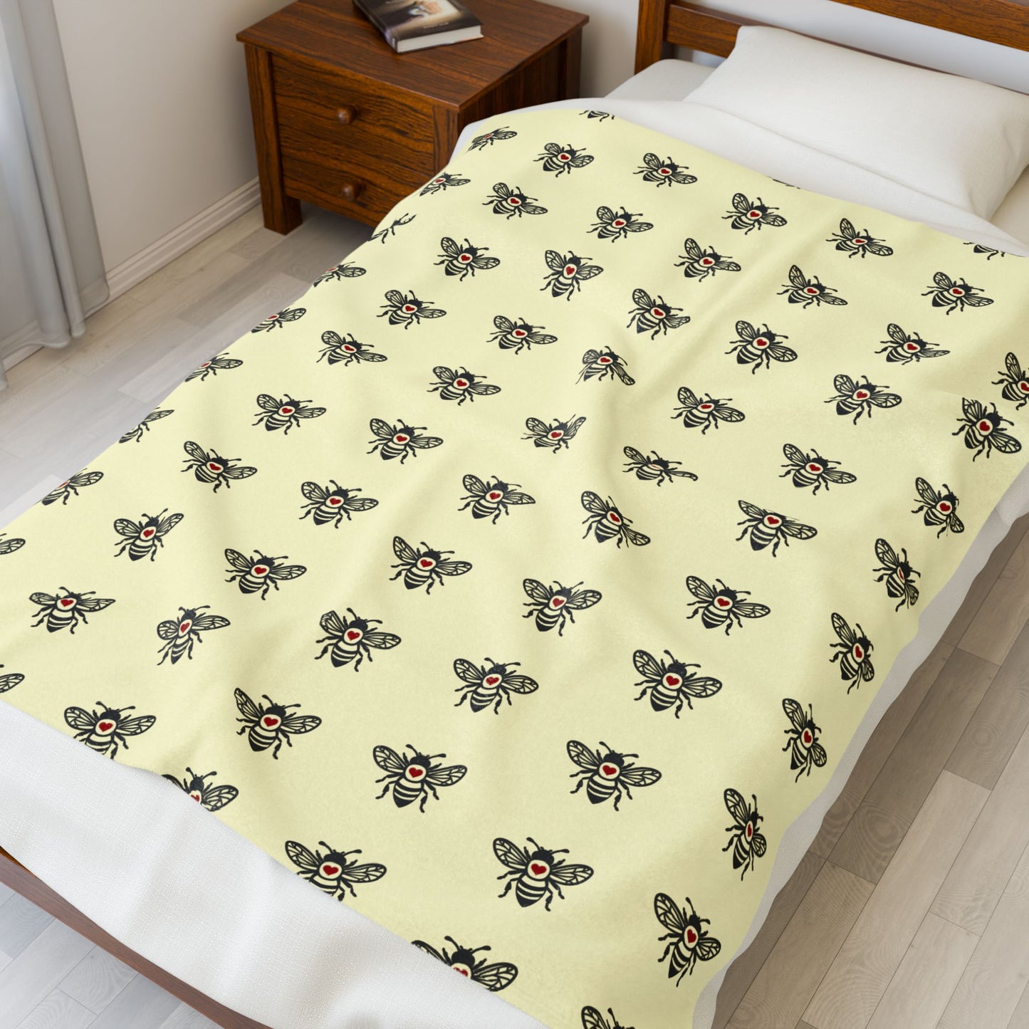 Bee Cozy Velveteen Plush Blanket